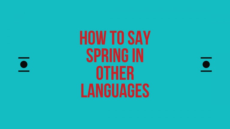 How to say spring in other languages in the world?