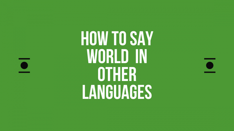 How to say world in different languages in the world