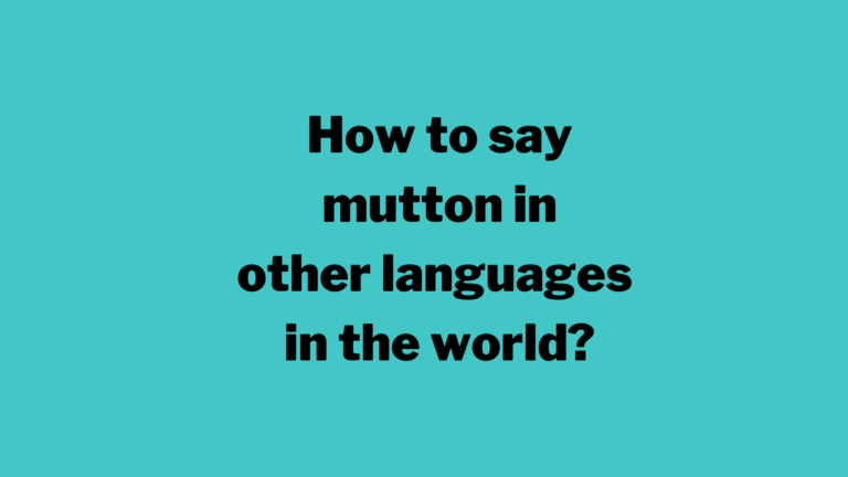 How to say mutton in other languages in the world?