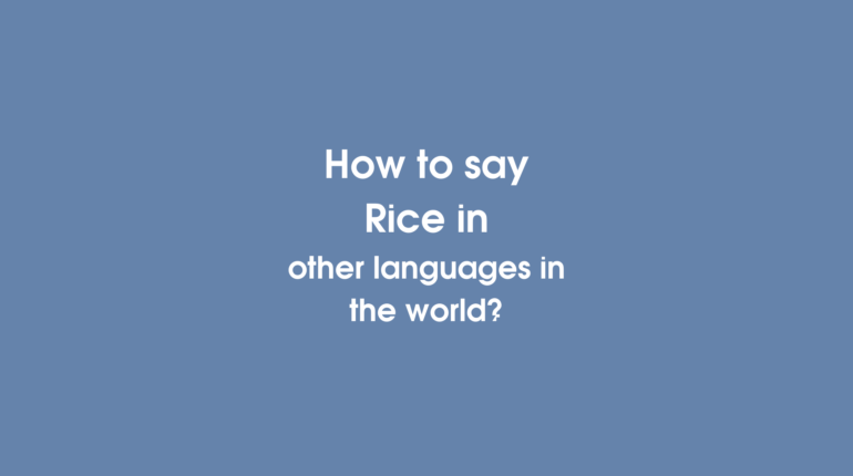 How to say Rice in other languages ​​in the world?