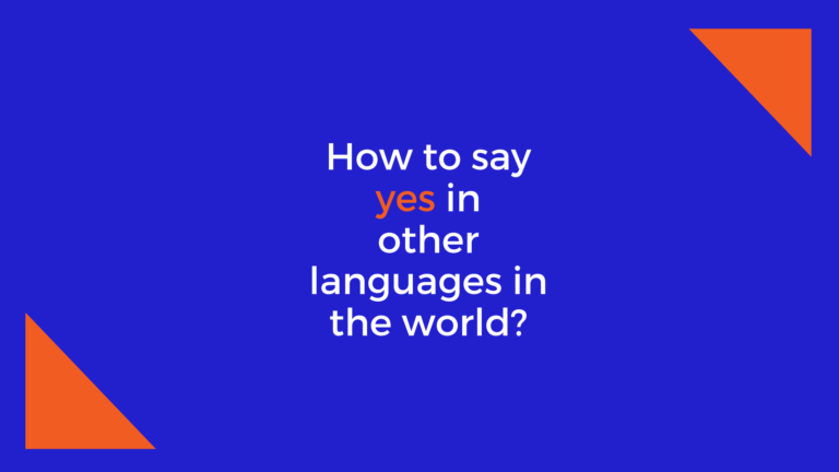 How to say Yes in other languages ​​in the world?