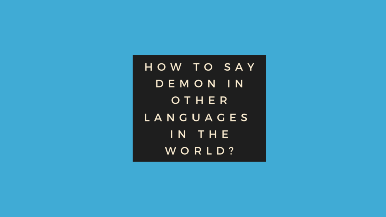 How to say Demon in other languages ​​in the world?