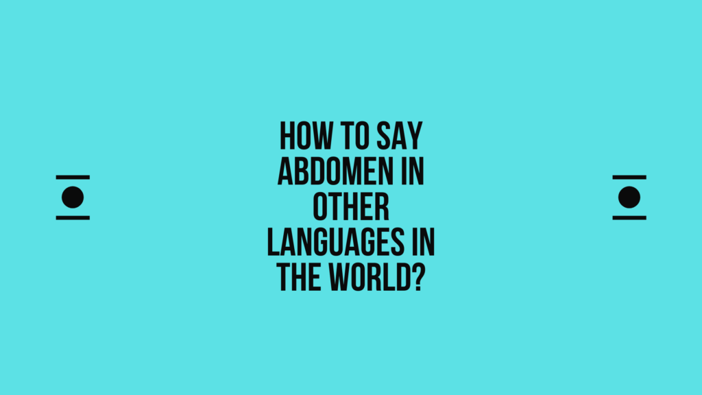 How to say abdomen in other languages in the world? | Live sarkari yojana