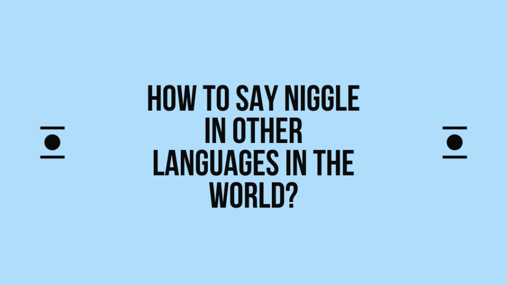 How to say Niggle in other languages ​​in the world?