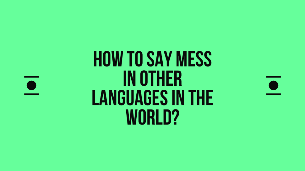 How to say Mess in other languages ​​in the world?