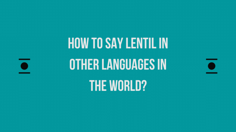 How to say Lentil in other languages ​​in the world?